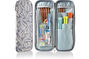 JOZEA Sac pour aiguilles à tricoter, sac de rangement pour aiguilles à tricoter, sac de rangement (accessoires non inclus)