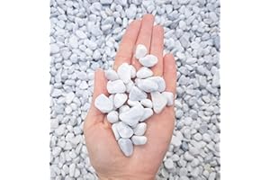 TRANS - PAL Marble gravel Carrara gravel Marble pure white snow-white ornamental gravel Garden gravel Pond gravel Decorative path gravel Path stones Garden path 20 kg sack, grain size 12-18 mm (10)