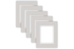 nielsen Conservation Passepartout cartón 2,2 mm, juego de 5, tamaño exterior 24x30 cm para tamaño de cuadro 15x20 cm, gris guijarro con estructura