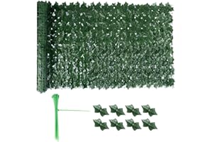 BLUEEOUR Garden Screening,1 * 3M Artificial Ivy Fence Screening, Artificial Hedge Screenings,Balcony Privacy Screen, Fence Trellis with Leaves, Fences Ivy for Balcony Garden Decoration(1Pcs)