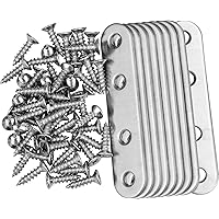 10 Stk Flache Ecke Bracket Flachverbinder 4 Löcher Edelstahl Flache Holzverbinder für Holz Möbel mit 40 Schrauben