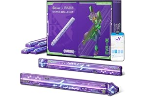 Govee x Evangelion LED Glide Wall Lights, RGBIC Gaming Wall Lamp, DIY Mecha Style, 67 Scene Modes, Smart Lights Work with Matter and Alexa for Gaming Room, Bedroom, Living Room, 6pcs and 2 Connectors