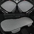 West Llama Linen Car Seat Bottom Covers Protectors Include 1 Pair Front Driver Seat Pad Mat and 1 Rear Bench Cover Universal Fit 90% Vehicles,Gray