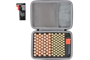 co2CREA Duro Viaggio Caso custodia per custodia Battery Organiser Storage Box Carrying Case Bag - Holds 155 Batteries AA AAA C D 9V - Fits D-FantiX Digital Battery Tester BT-168D