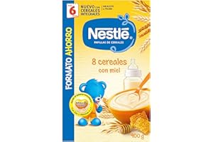 Nestlé Papillas 8 Cereales con Miel, 6+ Meses, 900g