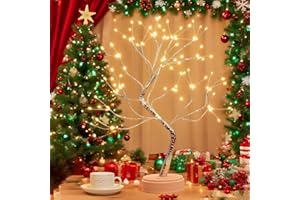 SATHYCHANPY Arbre Lumineux LED, 108 LED Lumière d'arbre Intérieur, 8 Modes Variable, Lampe Arbre Lumineux Branches Réglables, pour la Décoration de Fête de Mariage, Alimentation par USB/Batterie