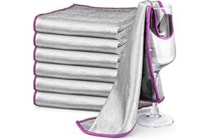 Ekedalen Panni Magic Microfibra, 6X Asciugamani Catturapolvere Senza Aloni Assorbenti Lucidatura, Strofinacci Pulire per Vetri Pavimenti Bagno Casa Cucina Auto Moto, Stracci per Pulizia Riutilizzabili