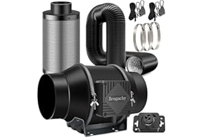Brogachy 150mm Kit Combinado de Filtro de Ventilador de conducto 688m³/h,Trifásico EC Motor con controlador de velocidad Extractor de Aire,hidropónicos Crece Sistema de ventilación de Tienda.