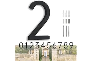 YLYOUNI House Numbers Large Door Number Black House Number 7 Inch Metal House Numbers 3D Floating Exterior Modern Address Numbers 2