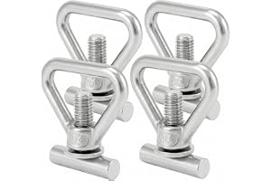 QWORK® 4 st. M10 lastöglor för lastsäkring, 304 rostfritt stål triangulära öglemuttrar med skruvbultar för VW T5 T6, lastkapa