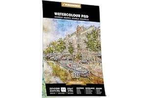 PENCILMARCH Watercolour Paper A4 Pad, 30 Sheets Water Colour Paper 230gsm Watercolour Sketchbook for Artist and Beginners Painting, Drawing and Sketching