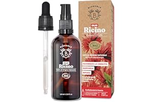 Bionoble Olio di Ricino Biologico 100ml - 100% Puro, Naturale, Pressato a Freddo - Ciglia, Sopracciglia, Capelli, Barba, Unghie - Vegan Castor Oil - Bottiglia di Vetro + Pipetta + Pompa