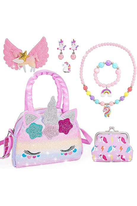 Set Regalo Unicorno Per Bambina - Borsetta, Gioielli E Accessori Capelli, 4-8 Anni - Foto 6