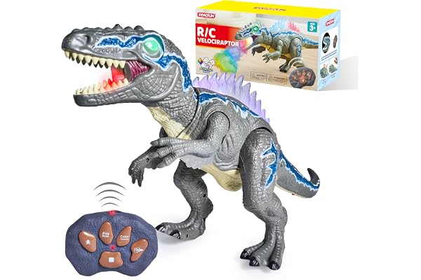 SYNCFUN Jouets de Dinosaures Télécommandés pour Garçons et Filles de 3 4 5 6 7 Ans, Jouets de Dinosaures T-Rex Réalistes Qui Marchent et Rugissent, Cadeau d'anniversaire de Noël