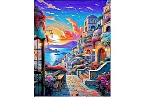 DAISEN ART Peinture Numero Adulte, DIY Peinture Par Numero Adulte, Peinture Acrylique pour Adultes débutants Facile sur Toile Peinture Numero avec peintures et pinceaux, Paysage 40×50cm