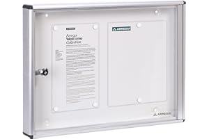 ARREGUI PAN42 Bacheca Magnetica con Anta Battente per Interni in Alluminio con Serratura e Chiave | 35 x 48 x 5 cm | Contiene 2 Fogli A4 | Argento