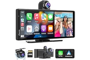 2025 CARPURIDE W903 Przenośna konsola multimedialna CarPlay i Android Auto Smart Auto 4K, nagrywanie w pętli, audio Bluetooth, lustra łączne, GPS, Siri