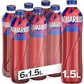 Aquarius Red Peach, Hydrating Drink with Minerals, Pack 6 x 1.5 L | Peach Sugar Free Hydrating Soda with Vitamins, Minerals &amp;