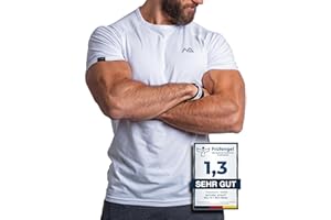 Natural Athlet Slim-Fit Fitness Tshirt für Herren - Langes schnelltrocknendes Gym T-Shirt - Bodybuilding, Krafttaining und Sport