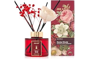 Airkeep Profumatore per Ambienti 150ml, Marine Woody Reed Diffuser Set, Rose Diffusore Profumo Ambiente, Diffusore di Fragranze per Bagno, Appartamento, Decorazione Della Casa