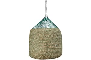 Kerbl Rete da Fieno per balle Rotonde da Appendere (Maglie 4,5 x 4,5 cm, ø 150 cm, Altezza 180 cm, Colore Verde, Rete di Alimentazione a Maglia Stretta, per Cavalli, prolungamento dei Tempi di pasto)