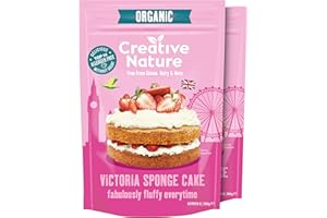 Gluten Free Cake Mix | Creative Nature Victoria Sponge Cake Mix | Organic, Nut Free, Dairy Free Baking Mix | Top 14 Allergen Free | 2 Pack