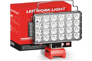BUKATTADA LED Work Light for Milwaukee m18 18v Battery Cordless Spotlight for m18 Battery Light with Low Voltage Protection and USB & Type C Charger Port [Batteries not Included] (ML24D)