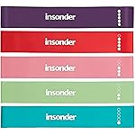 Insonder Elastiche Fitness Set di 5 Banda Elastica Fasce Resistenza per Fitness Yoga Crossfit