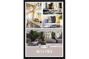 Close Up affischram DIN A0 svart av MDF (84,1 x 118,9 cm) – XXL bildram med okrossbar PVC-glasruta – listbredd 40 mm