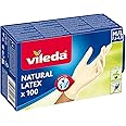 Vileda Guanti Natural Latex 100, Guanti Usa e Getta, Guanti in Lattice Naturale, Senza Polvere, Taglia M/L, 100 unità