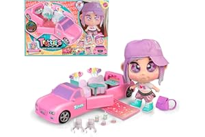Trotties - Emma & Limo, Trottie Nueva York y su limusina móvil desplegable, muñecas viajeras de la serie de dibus animados, con accesorios, para regalar a niños desde 3 años, Famosa