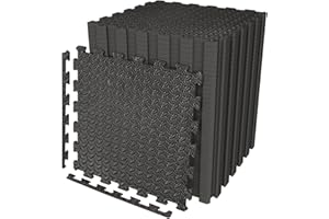 SAFRI Large 60cm x 60cm Black Interlocking Caravan Awning Floor Mat Camping Picnic Garden Outdoor/Indoor Non Slip Floor Matting 10mm thick (4 Mats-16 square feet)