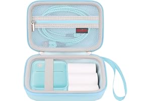 Elonbo Carrying Case for Phomemo Mini Printer M02 Pocket Sticker Printer/VFU Label Maker Machine, Mini Label Printer Portable Thermal Printer Travel Bag, Sticker Printer Storage Holder, Blue