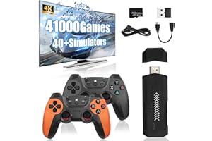 X2 Ultra Game Stick 4K, Vorinstallierte Spielkonsole 128G TF Karte 41000 +Klassische Spiele +40 Simulatoren, 2.4G Wireless Controller, Plug and Play Video Game Stick für TV