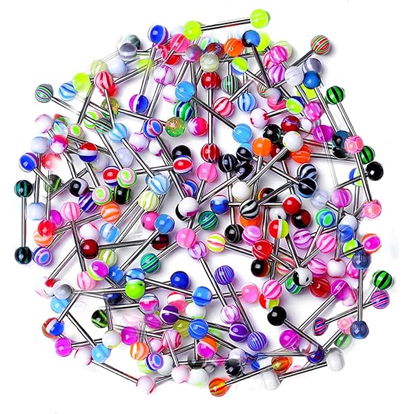 LAURITAMI Kit Piercing 18pcs Per Lingua E Capezzoli | Barre In Acciaio Chirurgico 14G Con Misure 14mm E 16mm | Anelli Decorativi Per Piercing - Foto 10