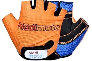 Kiddimoto Kids Cycling Gloves| Anti-Slip Kids Bike Gloves for Boys and Girls | Fingerless Mountain Bike Gloves for BMX, MTB Riding, Gymnastics, Scooters, Skateboard, Balance Bike, Rollerblade