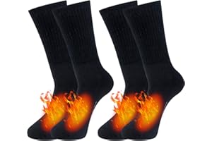 Chalier Cozy 2Paia Calze Merino Uomo, Calzini in Lana Termiche e Lunghe Ideali per Escursioni, Trekking e Campeggio L(43-46) Nero