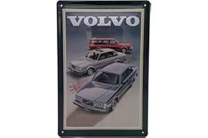 LUCKYLINDE Volvo Tabliczka reklamowa w stylu retro, z tłoczonej blachy, 30 x 20 cm, dekoracja ścienna