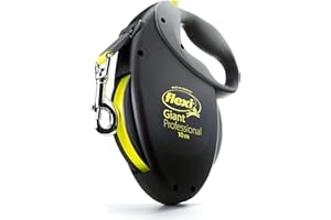 flexi® Giant Professional L Cinta 10 m negro/amarillo neón, correa extensible para perros hasta máx. 50 kg