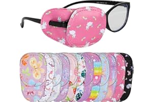 HIFOT 12 sztuk bandaży leniwe oko dla dzieci, bandaż do okularów dla dziewczynki oczy niedowidzenie leniwe oko, niedowidzenie bandaża na oczy dla okularów leczących niedowidzenie