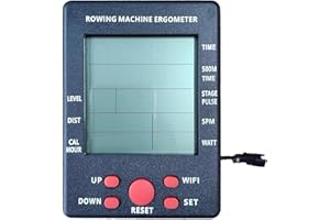 Amagogo LCD Wasserbeständigkeit Rudergerät Zähler Tachometer Universal-Ersatzteil Einfach zu installierende Messung Leichtgewicht für Sportfahrrad