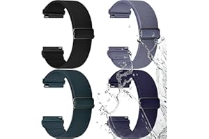 Fullmosa Impermeabile Cinturini per Orologio 22mm 20mm 18mm in Nylon da Uomo e Donna | Sgancio Rapido, 4 Pezzi Elastico Regolabile Sport Tessuto Cinturino di Ricambio per Smartwatch