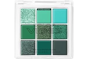 BUTBU Professional Makeup Lidschattenpalette, mit 9 Farben, Eyeshadow-Palette Matt und Schimmernde, Make-Up palette, lidschatten grün, Hochpigmentierten Lidschatten Palette, für Urlaubs und Alltags