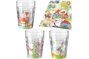 Kilala Glitzerbecher-Set Blumen Fuchs Bienen Melaminbecher Geschirr Kinderbecher