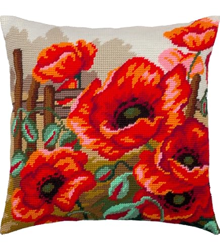 Kit Ricamo Prato Di Margherite - Cuscino 40x40cm Con Tela Zweigart Premium