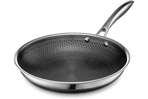 HexClad Hybrid Nonstick 25 cm Frying Pan, Stay-Cool Handle, Dishwasher-Friendly, Oven-Safe Up to 480°C, Induction Ready, Compatible with All Cooktops