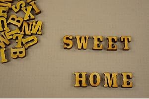 DECOCRAFT 250 letras adhesivas de madera lisa de 1 cm y dígitos en blanco (NF38)