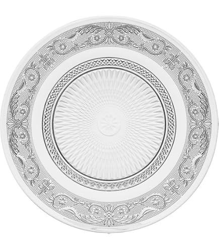 8 Assiettes Carrées En Verre Transparent, Motif Stylé, 30 Cm – Lot Idéal Pour Tables Modernes