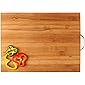 HOKIPO® Bamboo Chopping Board with Handle -Extra Large - 40 x 30 x 1.8 cm
