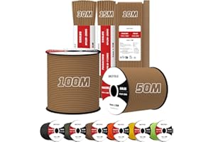 Brotree 4mm Paracorde 550 7 Brins Corde en Nylon 10M Type III Corde Parachute pour Survie, Extérieur, Bricolage - 250kg Charge de Rupture (Brun Coyote)